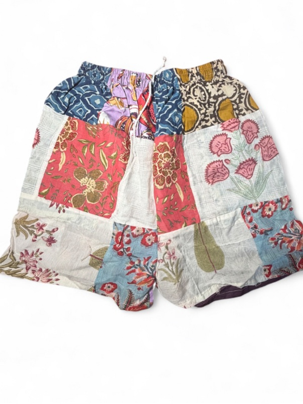 Ashley Taylor Sample Patchwork Shorts One Size Boho Cotton Festival - Picture 2 of 4